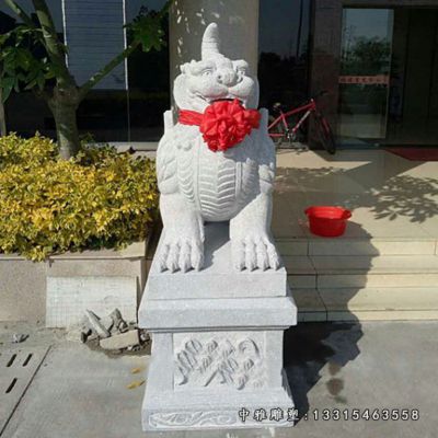 大理石獬豸动物雕塑