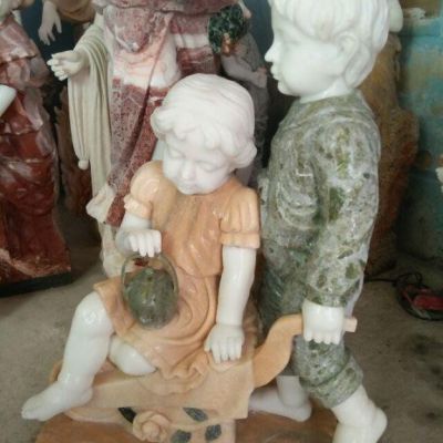 大理石西方小孩雕塑