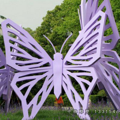 不锈钢剪影蝴蝶雕塑