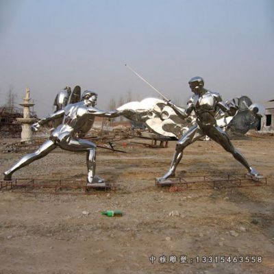 击剑不锈钢人物雕塑
