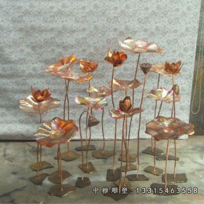 铜雕荷花景观雕塑