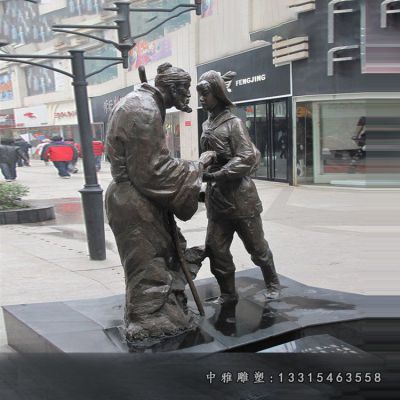 铜雕木兰从军人物雕塑