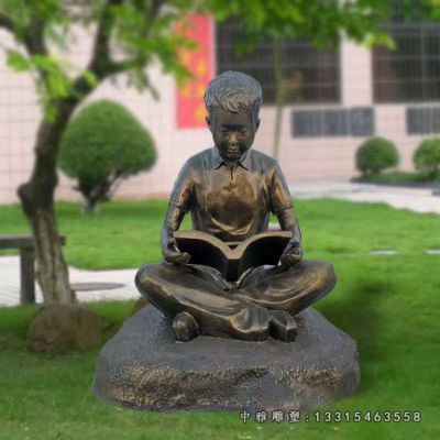 读书铜雕校园人物雕塑