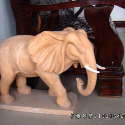 晚霞红大象城市动物雕塑