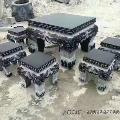 青石园林石桌石凳雕塑