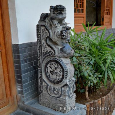 青石门墩动物雕塑