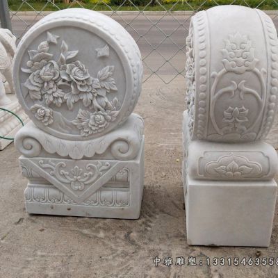 大理石抱鼓石公园雕塑